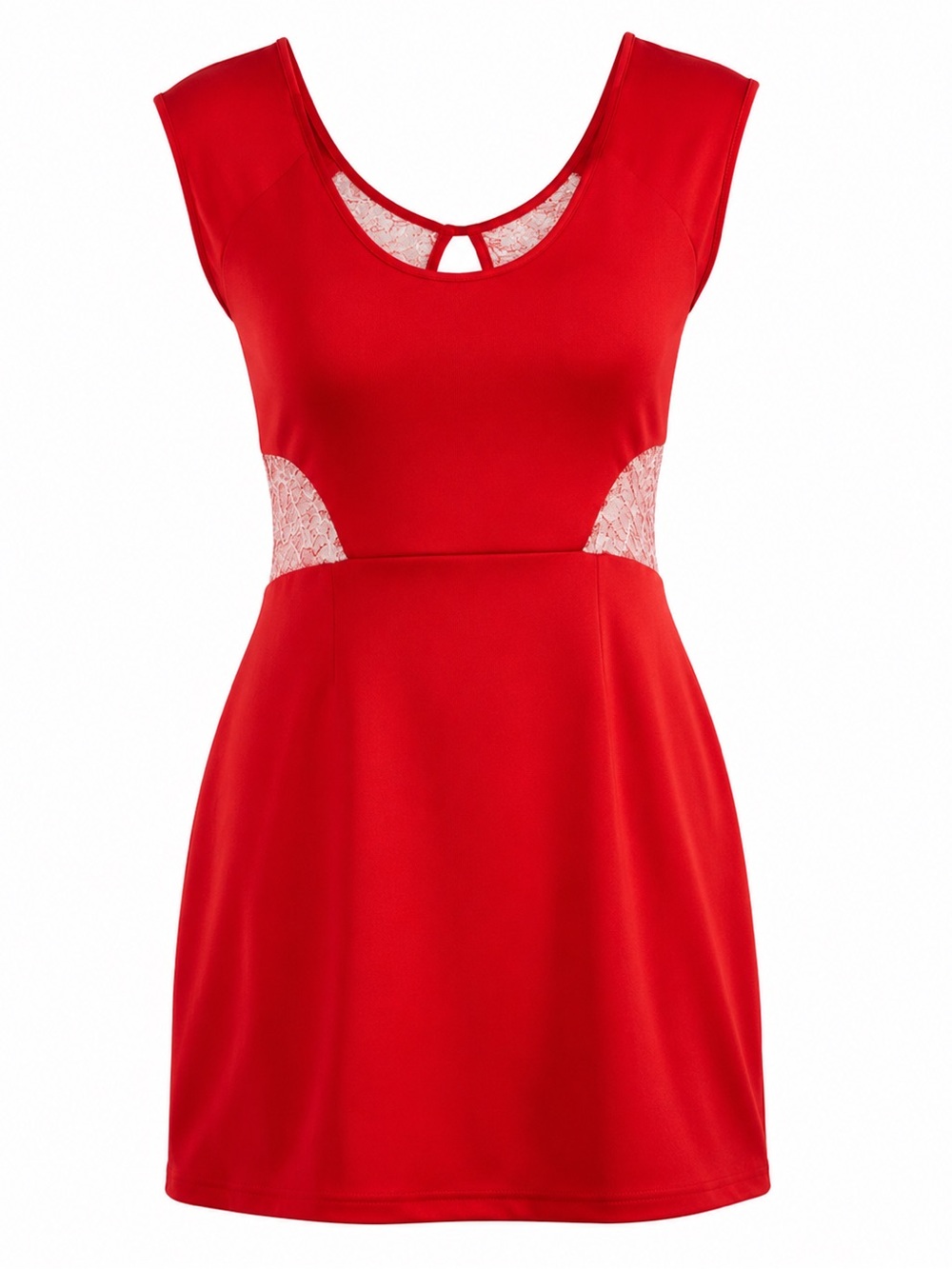 NWT Coral Dress with Nude Lace | Size Large | Open Back | Short Summer Dress